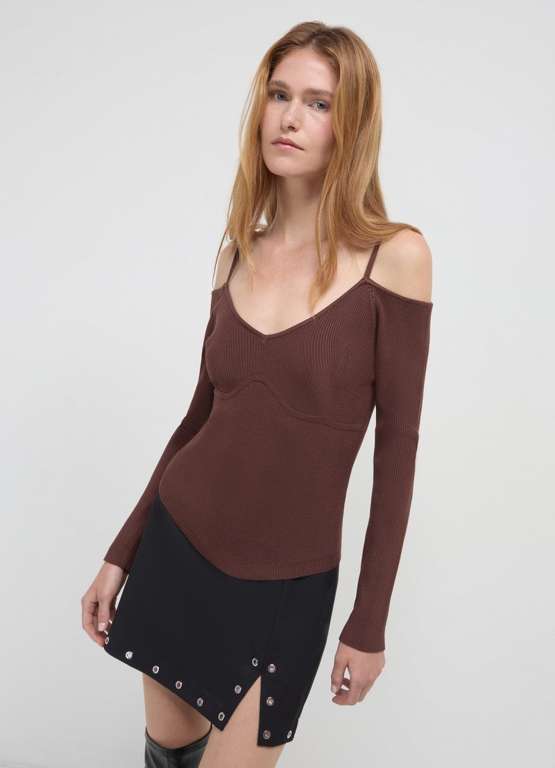 Calliope CON SPALLINE - Langarmshirt - marrone