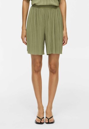 VILA HIGH WAISTED SHORTS VIPLIS PLEATED - Short - oil green