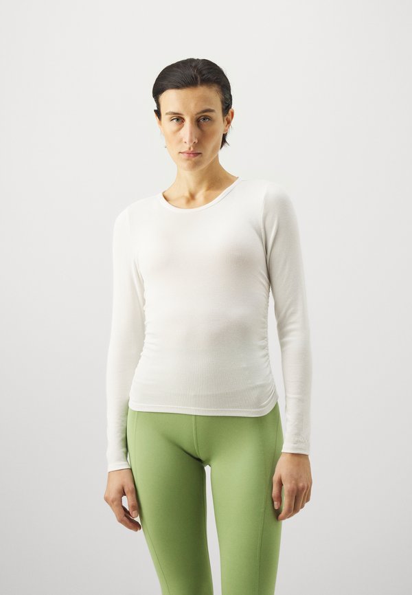 LONG SLEEVE CREW WITH SIDE RUCHING - Long sleeved top - ivory