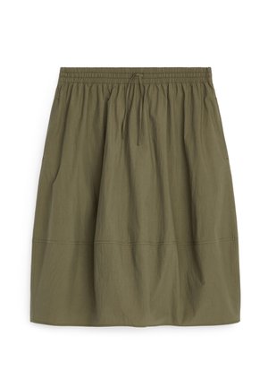 ARKET, ARKET COCOON MIDI SKIRT - sukňa v tvare A - dark khaki green
