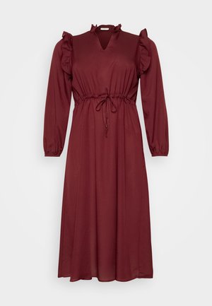 ONLY Carmakoma CARCABRA V NECK DRESS - Päevakleit - ruby wine