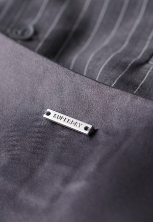 Superdry & Co, SATIN BACK WAISTCOAT - Bodywarmer - charcoal pinstripe