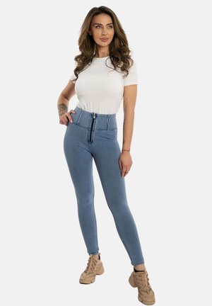 Jeggings - light blue jeans/blue seams