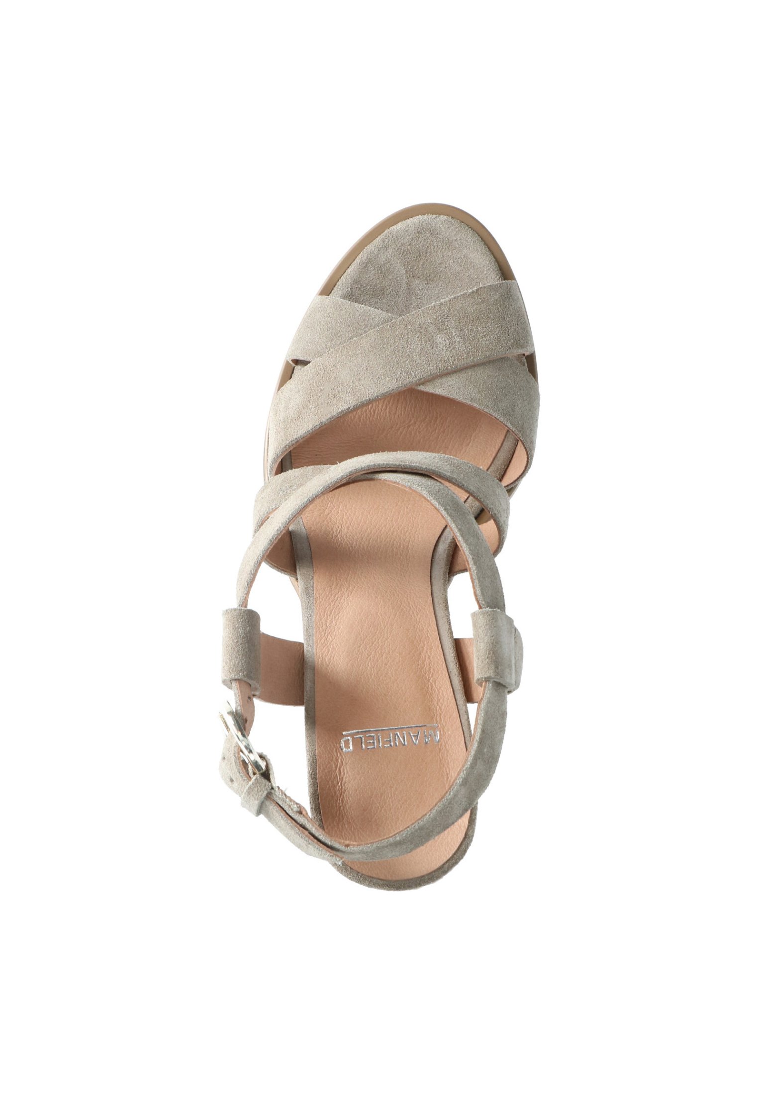 Manfield Sandalen met hoge hak - taupe - Zalando.be