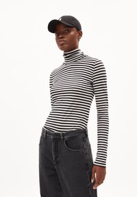 ARMEDANGELS GRAZILIAA STRIPES - Langarmshirt - black off white