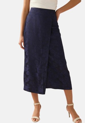 REGULAR FIT - JACQUARD MIDI SARONG - A-line skirt - navy