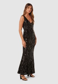 Forever New MARLENA V NECK SEQUIN GOWN - Dzsörzéruha - black