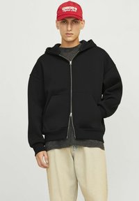 Jack & Jones EINFARBIG  - Užtrauktuku užsegamas treningas - black