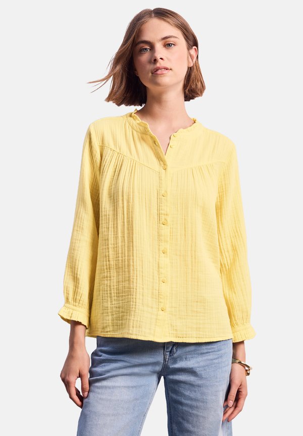 MIT RÜSCHEN - Bluse - gelb