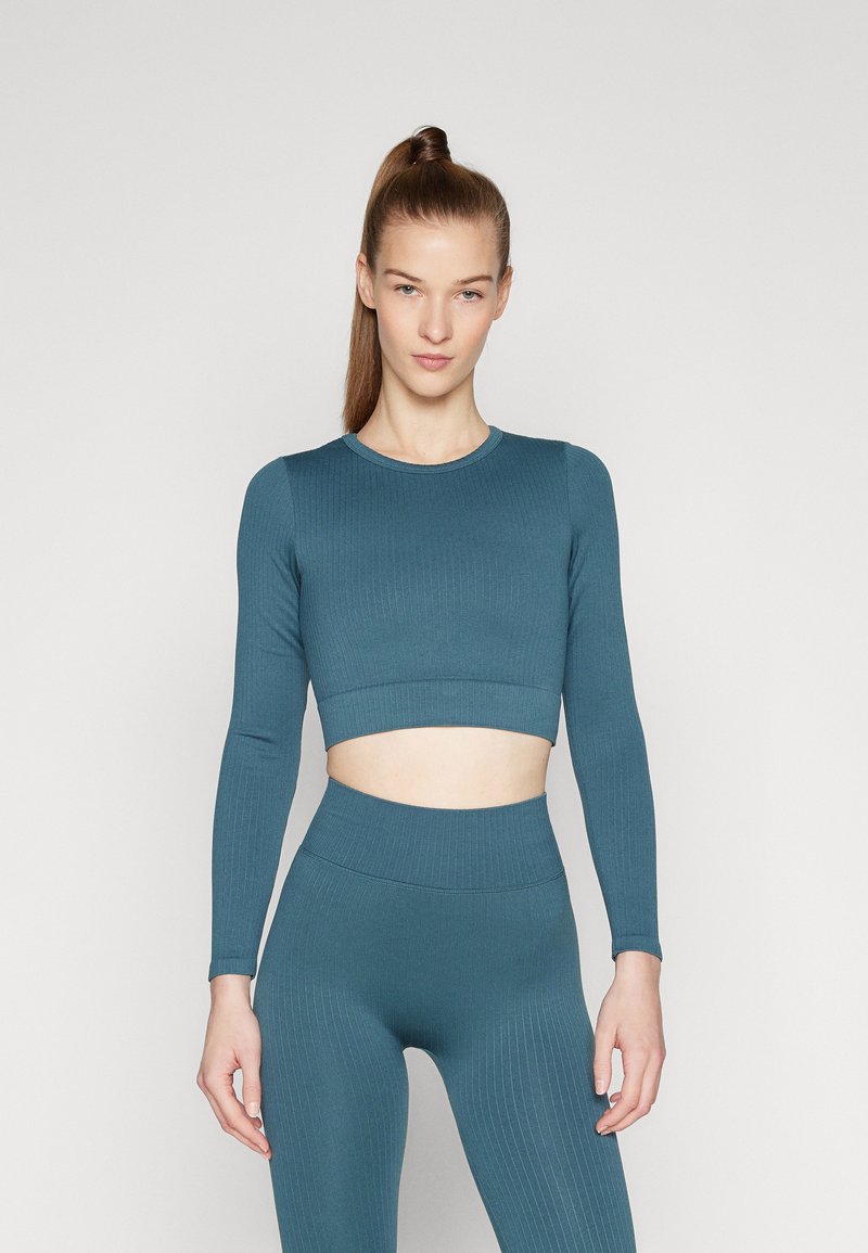 Hunkemöller - SEAMLESS TOP  - Longsleeve - green, Vergroten