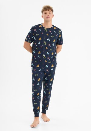 Chelsea Peers ANIMAL PARTY CREW SET - Pyjama - dark blue