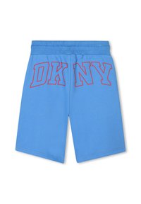 Blauwe katoenen shorts met "DK NY" in vetrode letters aan de achterkant. Elastische tailleband en recht gesneden ontwerp.