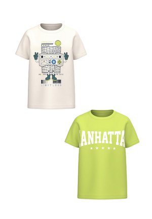 REGULAR FIT  SET - Print T-shirt - weiß-gelb