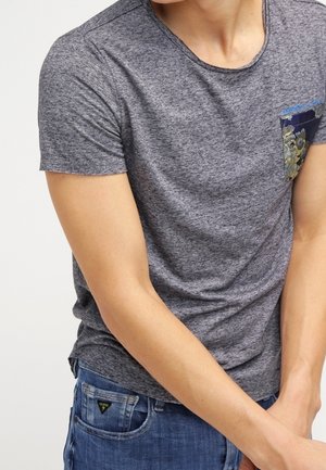 T-shirt con stampa - mottled dark grey