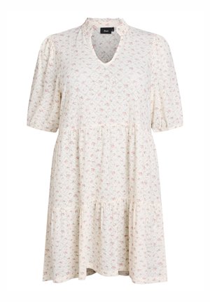 Zizzi A-FÖRMIGE MIT HALBEN ÄRMELN - Dnevna obleka - white w flower aop