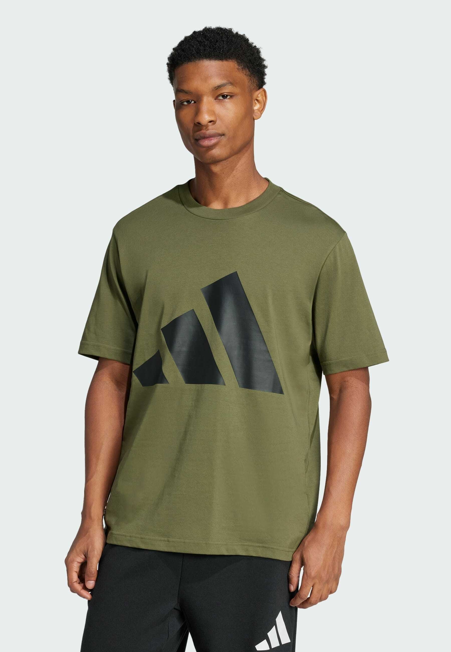 adidas Sportswear ESSENTIALS BIG Print T-shirt olive strata
