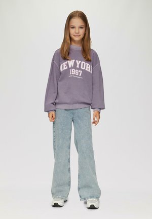 s.Oliver MIT WASCHUNG UND FRONTPRINT - Sweatshirt - flieder