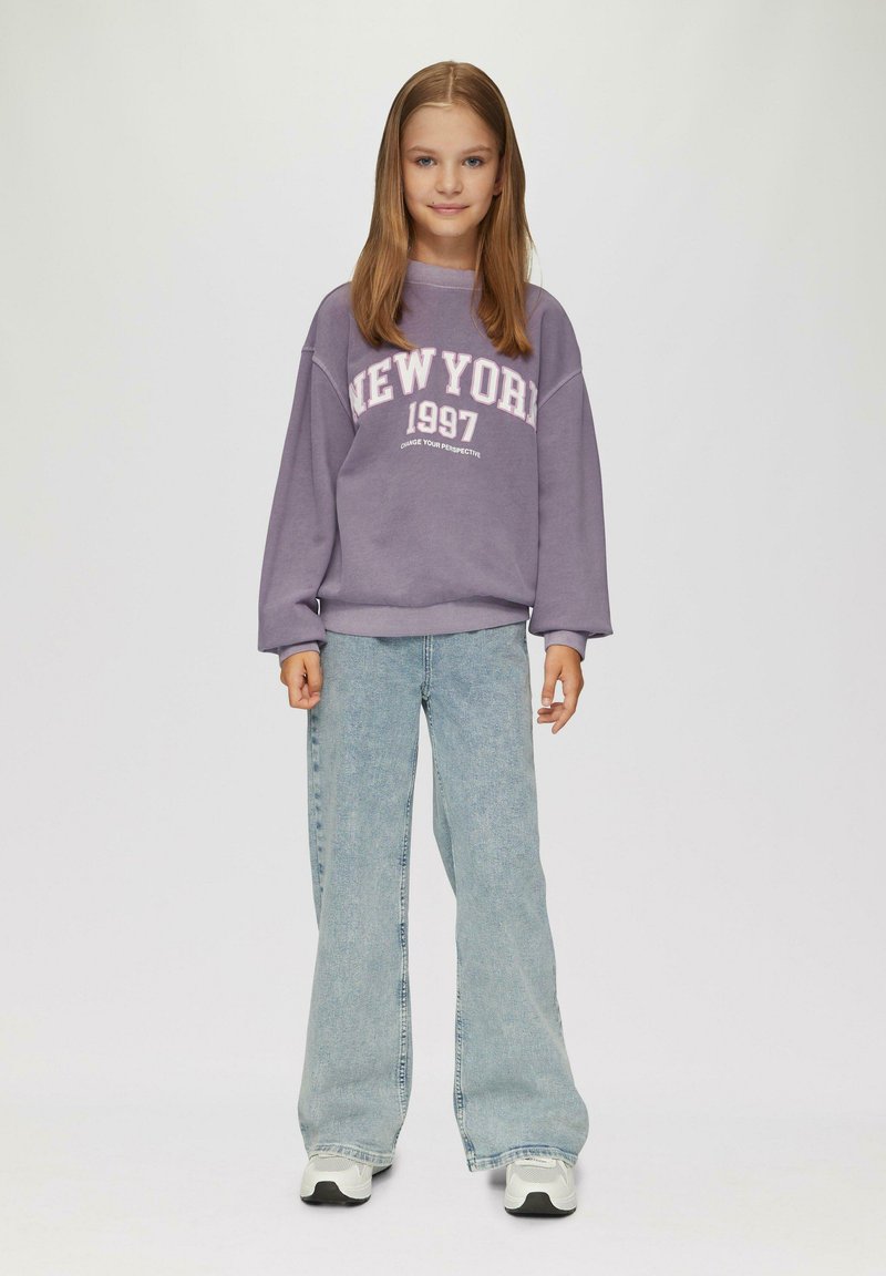 s.Oliver MIT WASCHUNG UND FRONTPRINT - Sweater - flieder