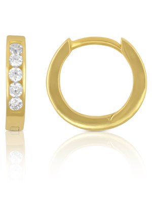 SCHARNIER-CREOLEN ZIRKONIA 12MM - Ohrringe - gelbgoldfarben