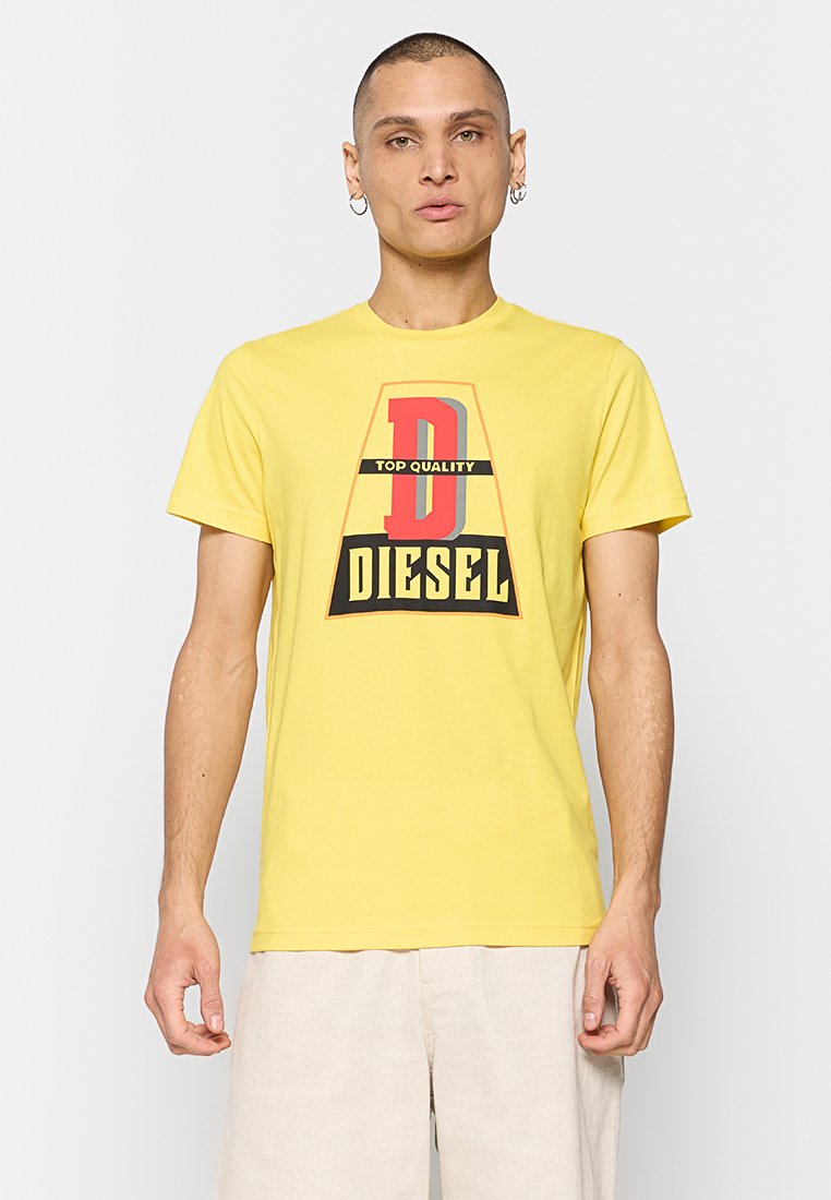 Diesel T-shirt print geel