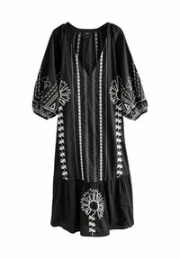 Next - EMBROIDERED LONG SLEEVE MIDI - Day dress - black white Thumbnail Image 1