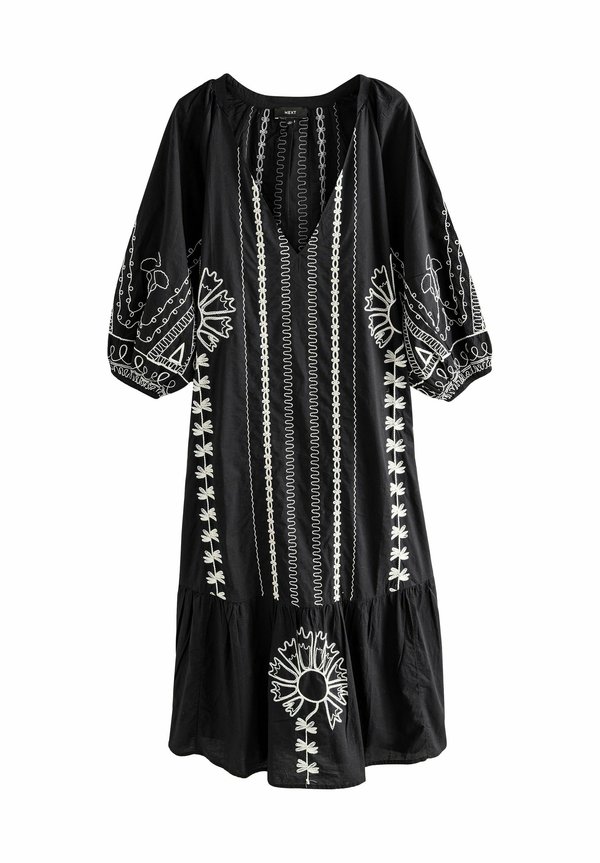 EMBROIDERED LONG SLEEVE MIDI - Freizeitkleid