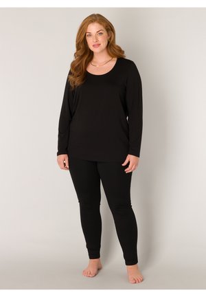 BASE LEVEL CURVY, ASO - Langarmshirt - black