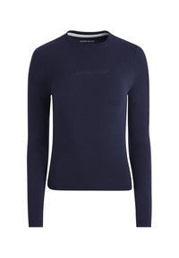 VESTIBILITÀ SLIM A MANICA LUNGA RICAMATA - Top dugih rukava - blu scuro
