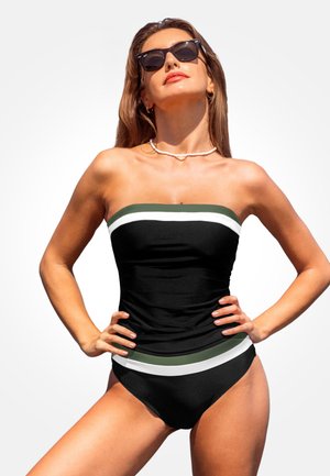 STRIPED SET - Bikini - black white green