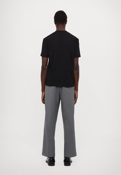 Neil Barrett SLIM DOUBLE BOLT - Triko s potiskem - black/iron/off white