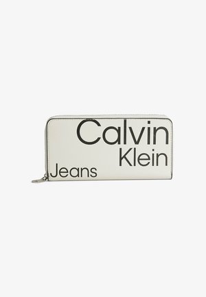 Calvin Klein Jeans LOGO ZIP AROUND RFID - Portefeuille - beige aop