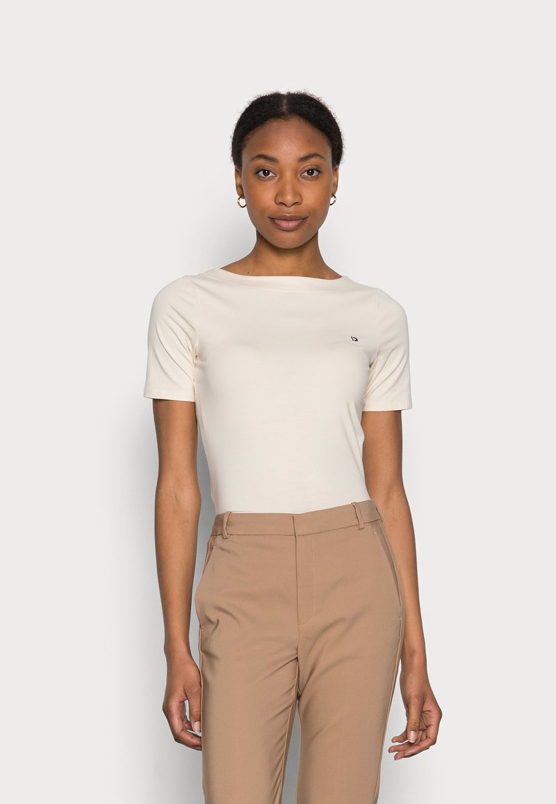 TOM TAILOR DENIM SLIM PRINTED - T-shirt básica - soft creme beige