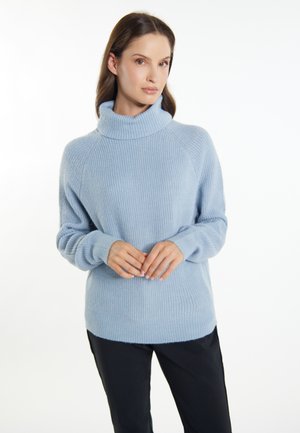 Strickpullover - blau grau