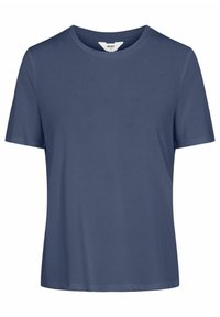 T-shirt a maniche corte di colore blu navy, realizzato in cotone morbido. Design con collo a giro e vestibilità regolare, senza motivi o dettagli visibili.
