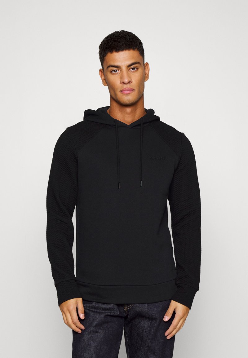 Jack & Jones JCOSTAPLE QUILT HOOD - Hoodie - black - Zalando.co.uk