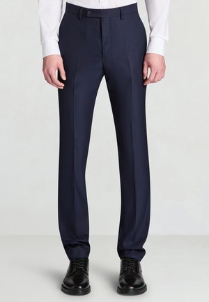 LUNGO TINTA UNITA - Pantalon de costume - blu notte