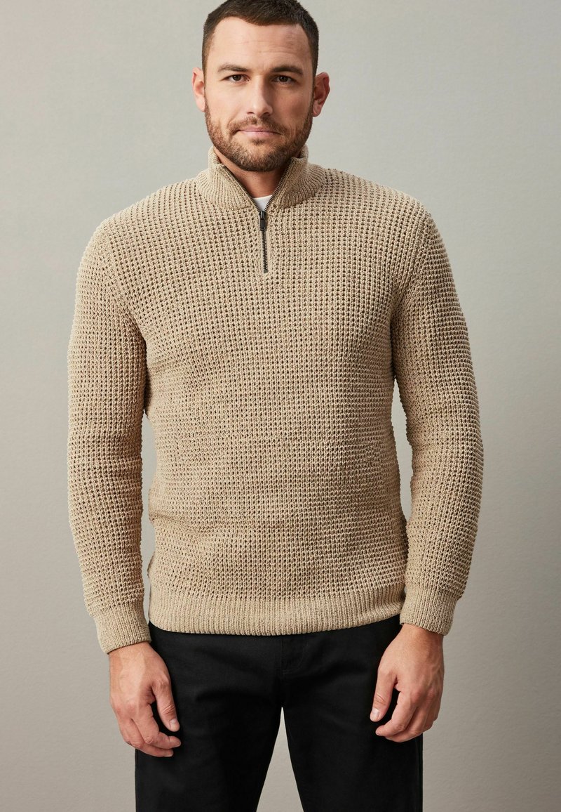 Next - CABLE ZIP NECK - Strickpullover - neutral, Vergrößern