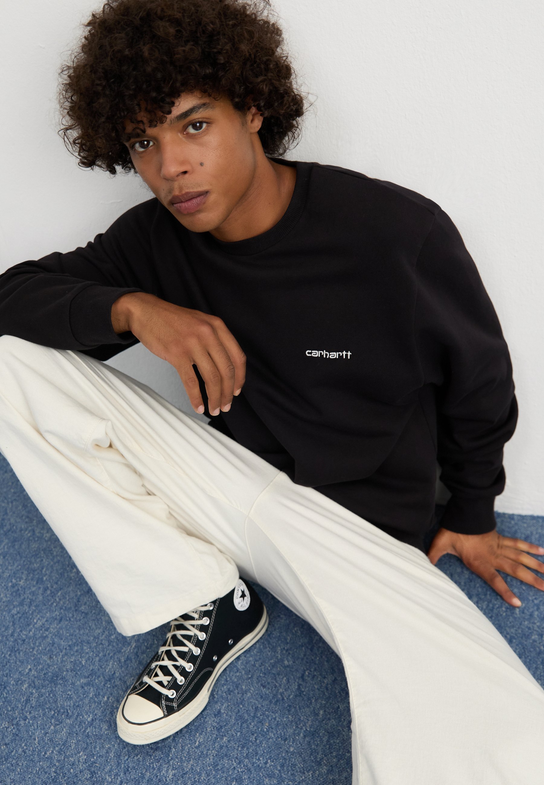 Carhartt WIP SCRIPT EMBROIDERY - Sweatshirt - black/white