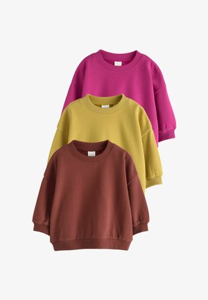 Next, REGULAR FIT - CREW NECK SWEATSHIRTS 3 PACK - Sweatshirt - berry pink olive green brown