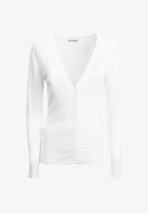 INFLUENCER, BASIC LINE V-NECK - Cardigan - white