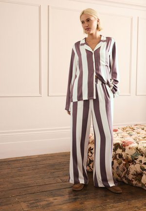 Next, BUTTON THROUGH SET - Nattøj sæt - neutral stripe