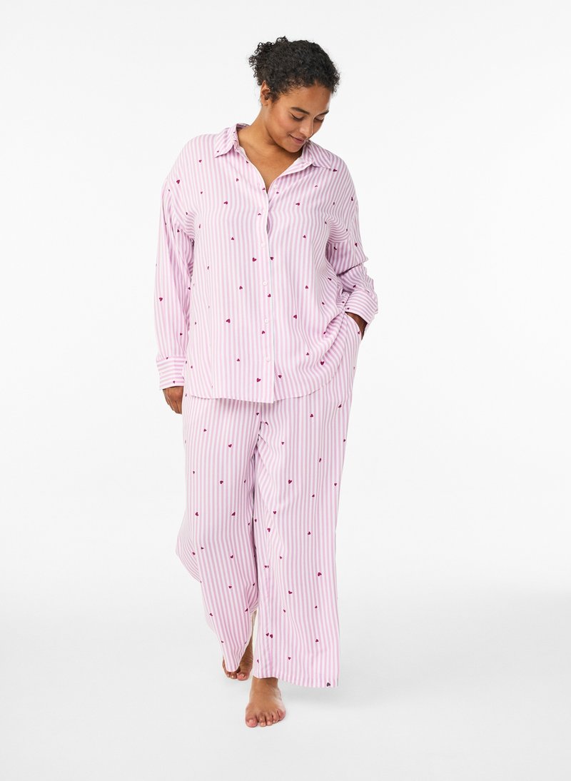 Panadila Set Pigiama Donna Lounge Oversize A Righe – Maglione E Pantaloncini – Morbido E Traspirante – Dusty Pink Combo M - 4