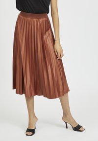 VILA VINITBAN MIDI  - A-line skirt - tobacco brown