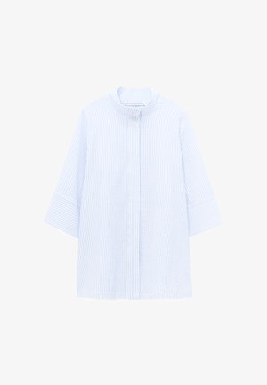 ADOLFO DOMINGUEZ, ADOLFO DOMINGUEZ SEERSUCKER STRIPED BAND COLLAR SHIRT SEERSUCKER STRIPED BAND COLLAR SHIRT - Bluse - blue stripe