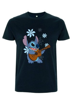 LILO & STITCH STITCH FLOWERS - T-shirt print - navy blue