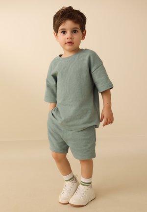Next, REGULAR FIT - SHORT SLEEVE T-SHIRT AND SHORTS SET 3 PACK  . - T-Shirt print - blue/green neutral textured