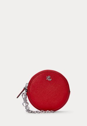 Lauren Ralph Lauren CROSSHATCH LEATHER SMALL ROUND POUCH - Lommebok - festive red