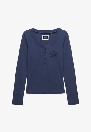 Superdry & Co, SUPERDRY ATHLETIC BUTTON DOWN LONG SLEEVE TOP.. - Camiseta de manga larga - mariner navy