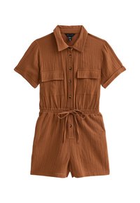 New Look SHORT-SLEEVE UTILITY  - Jumpsuit - rust