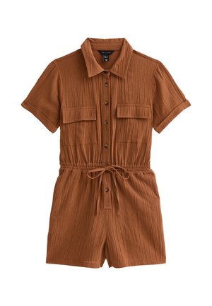 New Look SHORT-SLEEVE UTILITY  - Jumpsuit - rust